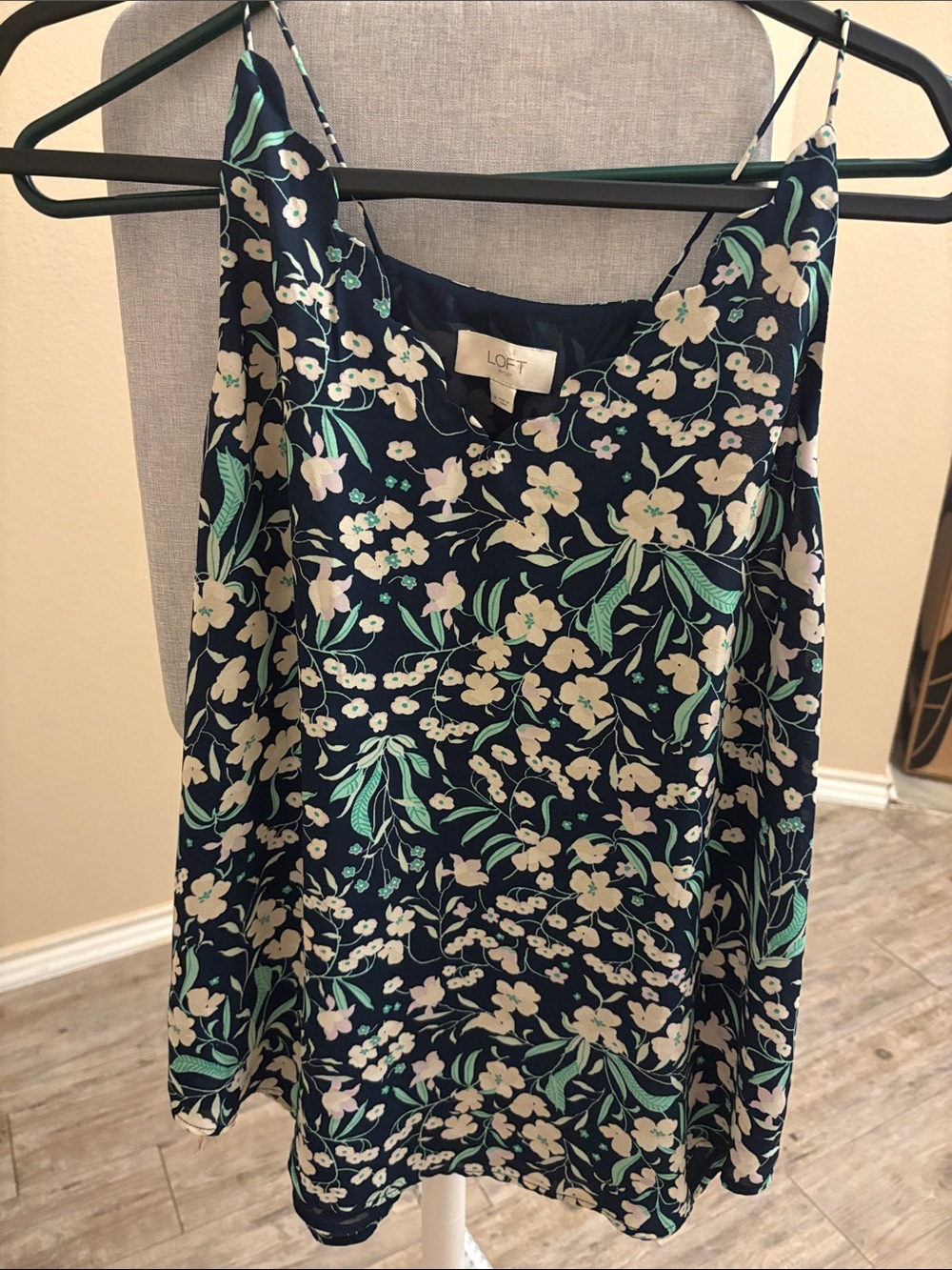 LOFT Navy Floral Spaghetti Strap Cami